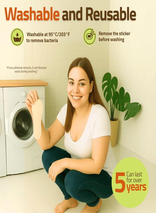 Natissy 2-in-1 Wingless Reusable Panty Liners with Camel Concealer Toe (Thong, 7 Pack) - Stay-Put Adhesive Strips – 100% Breathable Organic Cotton & High-Temp Washable Cloth - Secure All-Day Fit - Made in EU - Image 5